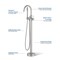 Kibi Circular Floor Mount Tub Filler With Hand Shower - Brush Nickel KTF301BN - alternate 4